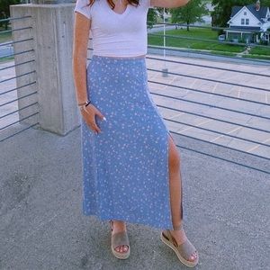 American Eagle maxi purple skirt with little flowers